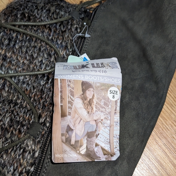 Water Resistant Muk Luks Knit Wedge Knee High Boots - Picture 7 of 8